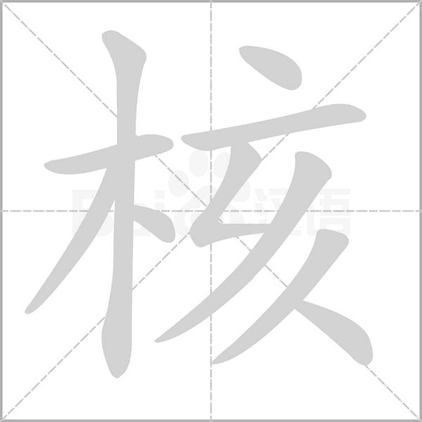 核字笔顺在田字格的正确写法